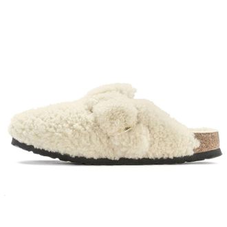 Birkenstock (WMNS) Birkenstock Boston Big Buckle Shearling Narrow Fit Eggshell 1025664