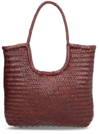 Dragon Diffusion Dark Brown Diagonal Woven Tote Bag
