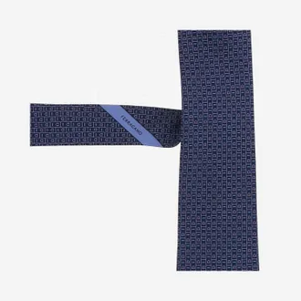 Ferragamo Silk Necktie - Navy