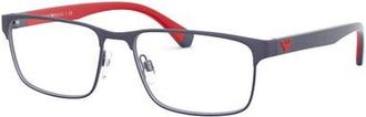 Emporio Armani 58mm Rectangle optical glasses in Blue/Red at Nordstrom