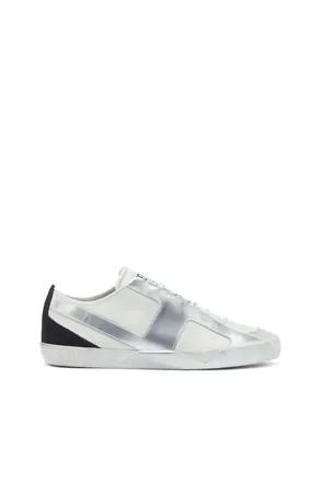 Diesel S-Slante-D - Distressed sneakers in leather and suede - Sneakers - Man - White