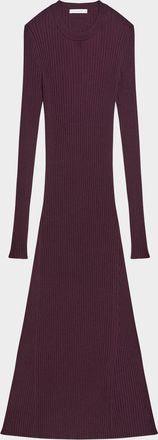 Helmut Lang Open-Back Ribbed Wool Dress
