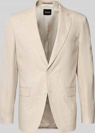 HUGO BOSS Regular Fit Leinensakko mit Reverskragen Modell H-HUTSON-262 in Beige, Gr&ouml;&szlig;e 102