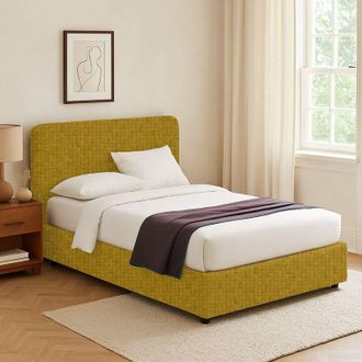 Dmora Cama Individual Slough, Desenfundable, Hecho En Italia, Amarillo Ocre