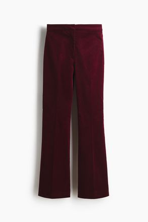 H&M Ausgestellte Samthose - Dunkelrot