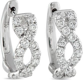 Luxury Bazaar 18K White Gold 0.67ct Diamond Earrings AER 10961