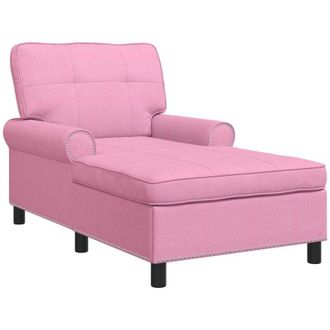 vidaXL Chaise Lounge with Cushion Pink 91 x 157 x 91 cm Fabric vidaXL