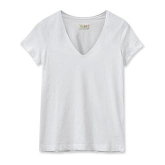 Mos Mosh Camiseta Blanca V-Ss Estilo Cl&aacute;sico - Tops - Mujer - Blanco - XL