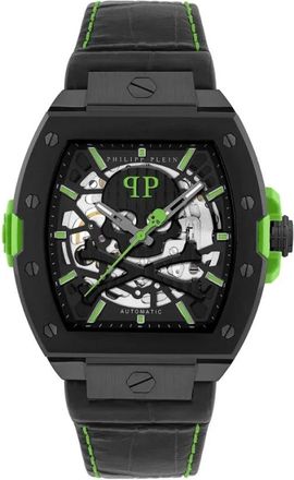 Philipp Plein The Skeleton 2.0 Automatisch Horloge - Heren - Accessoires - Zwart - Maat: ONE Size Leer