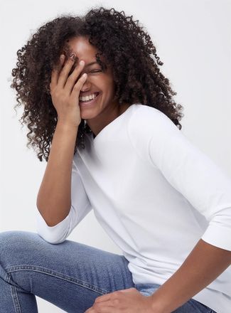 Contemporaine Womens 3/4 sleeves SUPIMA cotton T-shirt