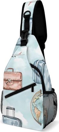 Generic Suitcases Airplane Travel Mens Crossbody Chest Sling Bag for Travel Hiking Lightweight Shoulder Bags with Small Side