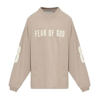 Fear of God Tops, Heren, Beige, S, Katoen, Cut Off 90s Shirt