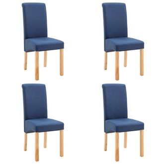 vidaXL Sillas De Comedor 4 Unidades Tela Azul Vidaxl
