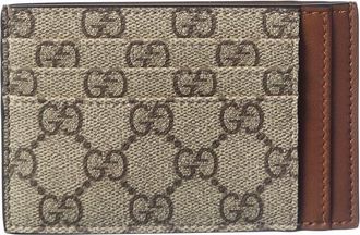Gucci Gg Supreme Canvas & Leather Card Case