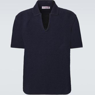 Orlebar Brown Batten crochet cotton polo shirt