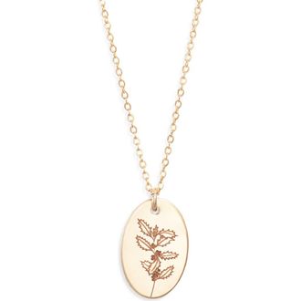 Set & Stones Louise Birth Flower Necklace in Gold/december at Nordstrom