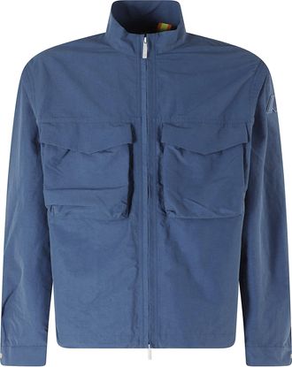 K-Way Insignia Blue Orian High Collar Flap Pockets Nylon Jacket