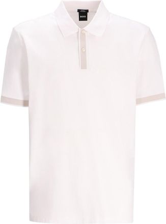HUGO BOSS White Slim Fit Logo Polo