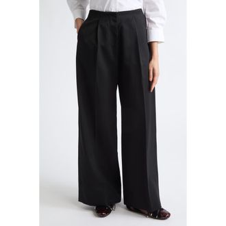 Simone Rocha Back Bow Wide Leg Trousers in Black at Nordstrom, Size 14