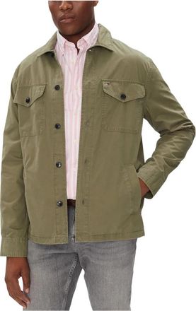 Tommy Hilfiger Cotton Twill Shirt J - Heren - Zomerjassen - Groen - S - Katoen - Jassen
