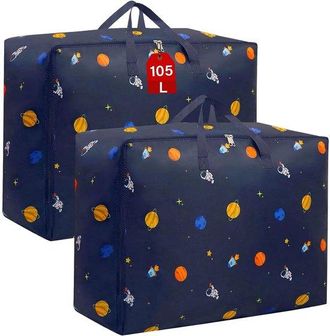No Brand Bolsa De Almacenamiento De 105 L - 2 Piezas - Impermeable - Bolsas De Almacenamiento Para Debajo De La Cama - Bolsas Para Ropa - Bolsillos Para Mudanz