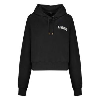 Balmain Hoodies, female, Black, Size: XL Logo Hoodie