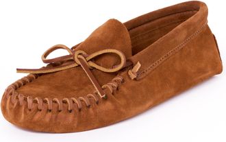 Minnetonka Mens Leather Laced Softsole Leather Laced Softsole Brown Size: 9.5 M US