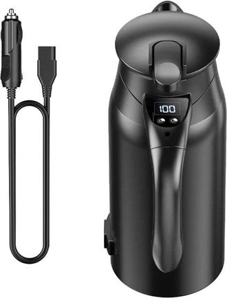 OEM Hervidor Port&aacute;til Kzq 12v/24v, Hervidor Port&aacute;til Acero Inoxidable 800 Ml, Acero Inoxidable 304 Calentamiento R&aacute;pido Autom&aacute;tico Color Negro