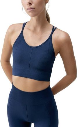 Born Living Yoga Sarvan Medium Support Seamless Sport Top in Sailor Blue at Nordstrom, Size Medium Eu
