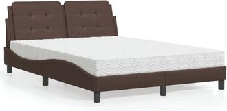 vidaXL Vidaxl - Cama Con Colch&oacute;n Cuero Sint&eacute;tico Marr&oacute;n 120x200 Cm