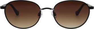 Florence By Mills 51mm Oval Sunglasses in Matte Black at Nordstrom