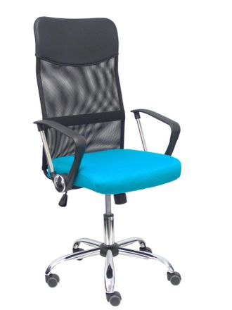 Piqueras y Crespo Silla Gontar Respaldo Malla Negro Asiento Turquesa