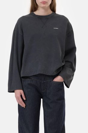 Closed Crew Neck Long Sleeve Sweater In Black