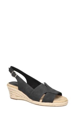 Easy Street Resort Slingback Wedge Sandal in Black at Nordstrom, Size 6.5