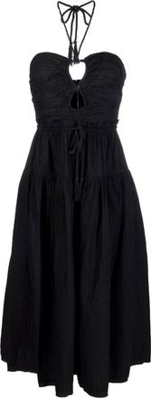Ulla Johnson Ella halterneck midi dress - women - Cotton - 10 - Black