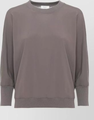 PESERICO relaxed wool sweater sheer long sleeves