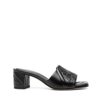 Alexander McQueen Zwarte Sandaal Wiead 1000 - Dames - Muiltjes - Zwart - 36 EU - Schoenen