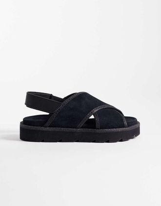 Clarks Meare Cross - Sandali in camoscio nero