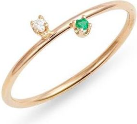 Poppy Finch Diamond & Emerald Ring in 14Kyg at Nordstrom, Size 7