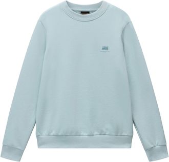 Napapijri Sweatshirt NAPAPIJRI, Damen, Gr. S, blau (aqua), Web, Obermaterial: 100% Baumwolle, unifarben, regular fit normal, Rundhals, eingesetzt Rippb&uuml;ndchen, 