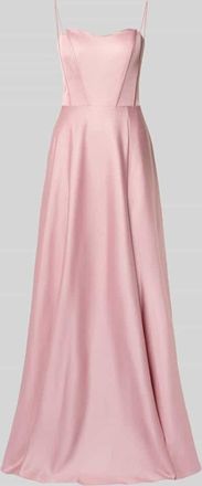 Unique Abendkleid aus Satin mit Spaghettitr&auml;gern in Rose, Gr&ouml;&szlig;e 32