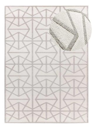 Atticgo Alfombra con relieve blanco/gris 133x190 cm