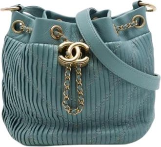 Chanel Pre-owned Bolso Cubo Plisado - Pre-owned - Mujer - Azul - ONE SIZE