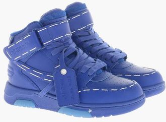 Off-white High-Top SARTORIAL STITCHING Leather Sneakers in Solid Color size 42