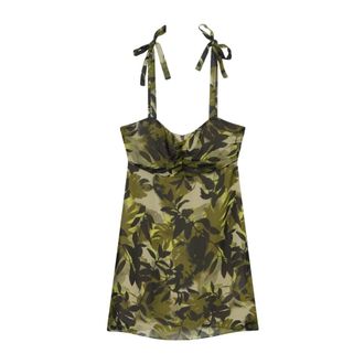 A|X Armani Exchange Short Dresses, female, Multicolor, Size: XS Short Ruffle and Crinkle Print Dress