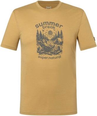 super.natural Summer Break Tee Merinoshirt f&uuml;r Herren | beige