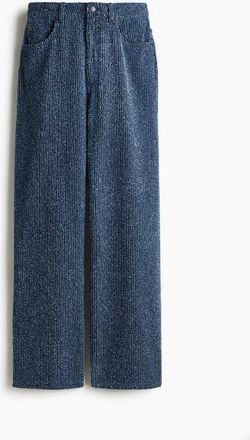 H&M Boucl&eacute; Bootcut High Waist Jeans in Denim Blue at Nordstrom, Size 10