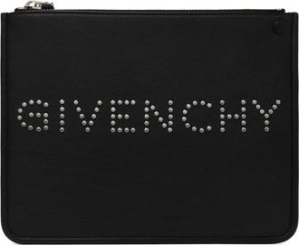 Givenchy Logo Leren Pouch - Heren - Schoudertassen - Zwart - ONE Size - Leer - Tassen