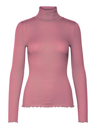 Rosemunde Rollkragenshirt ROSEMUNDE Beatha silk shirt, Damen, Gr. XL, rosa (altos&eacute;), Strick, Obermaterial: 55% Seide, 45% Baumwolle, unifarben, figurbetont h&uuml;ft