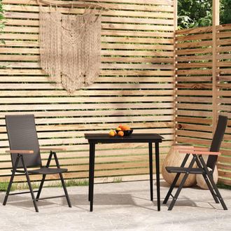 vidaXL Juego De Comedor De Jard&iacute;n 3 Piezas Negro Vidaxl
